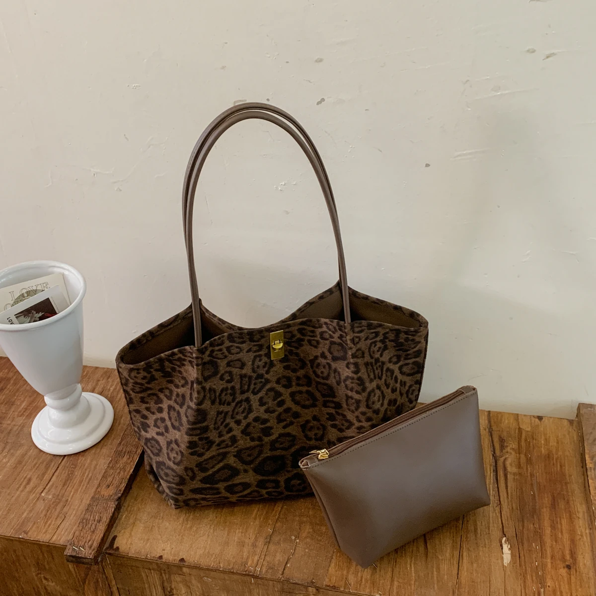 Women'S Bags Handbags - Tas Tote Berbahan Suede dengan Motif