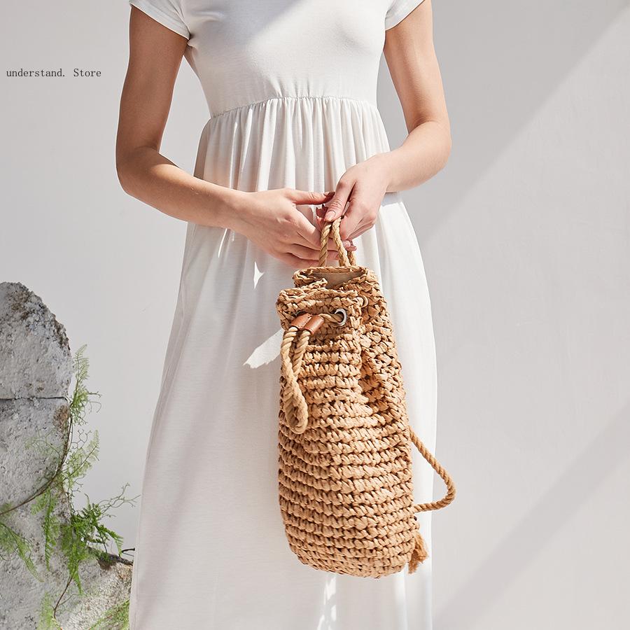 Tas Pantai Anyaman Rotan Rafia - Women'S Raffia Bags ulasan dan harga