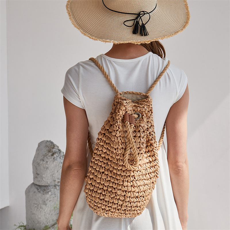 Tas ransel jerami kasual musim - Women'S Raffia Bags ulasan dan harga