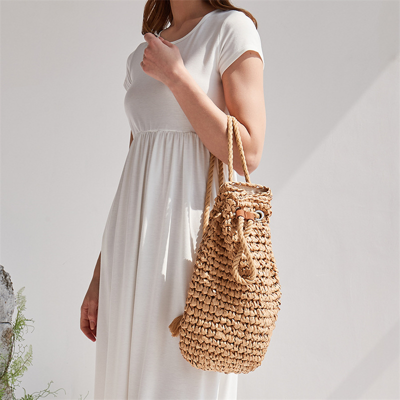 Tas ransel jerami kasual musim - Women'S Raffia Bags ulasan dan harga